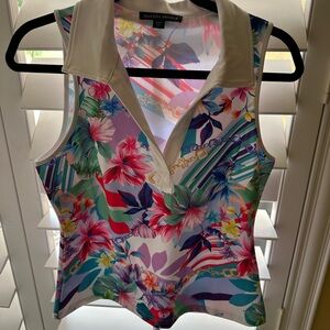 Active Printed Polo Sport Top